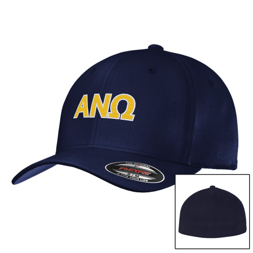 Navy Flexfit Structured Low Profile Hat-Greek Letters