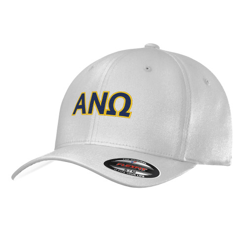 White Flexfit Structured Low Profile Hat-Greek Letters