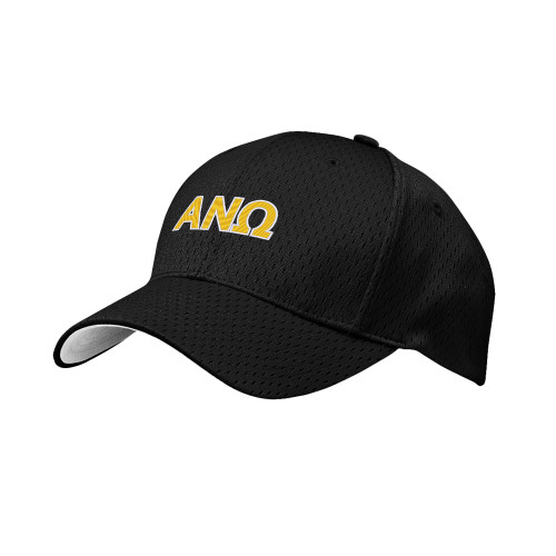 Black Pro Mesh Structured Hat-Greek Letters