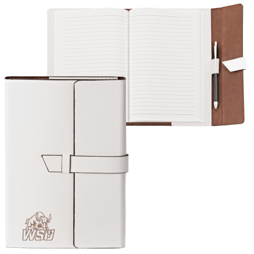 Fabrizio Junior White Portfolio w/Loop Closure-Official Logo Engraved