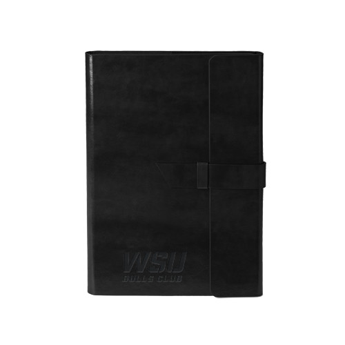 Fabrizio Junior Black Portfolio w/Loop Closure-Bulls Club Engraved