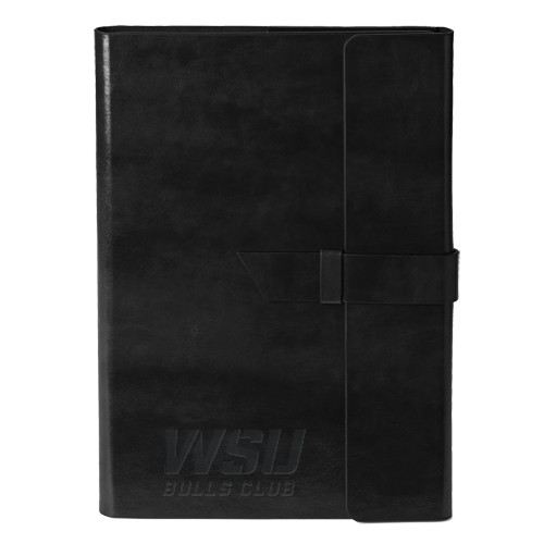 Fabrizio Black Portfolio w/Loop Closure-Bulls Club Engraved