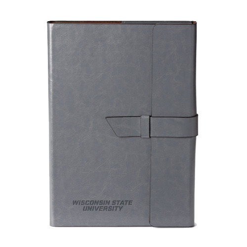 Fabrizio Grey Portfolio w/Loop Closure-Athletic Wordmark Engraved