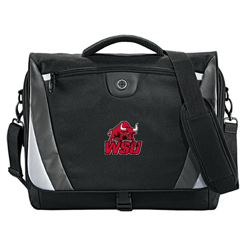 Black/Grey Slope Computer Messenger Bag-Official Logo