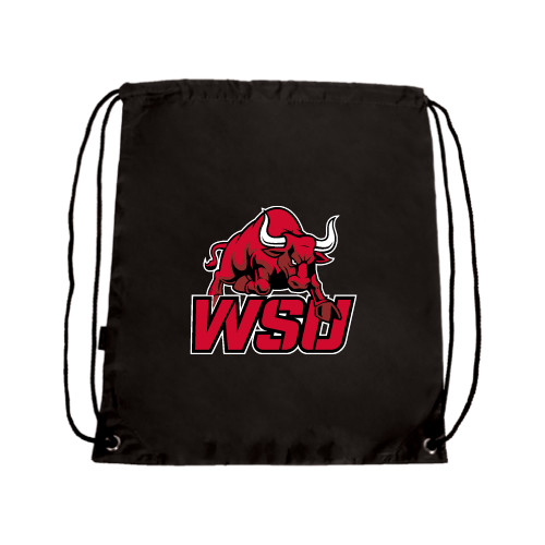 Black Drawstring Backpack-Official Logo