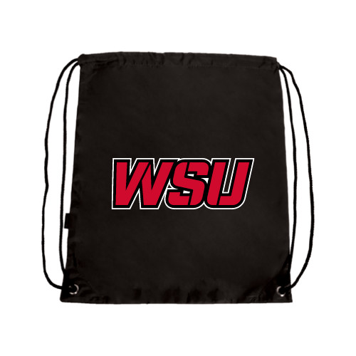 Black Drawstring Backpack-WSU