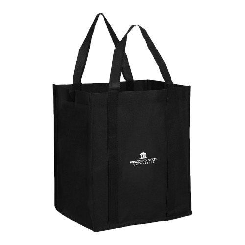 Non Woven Black Grocery Tote-University Mark