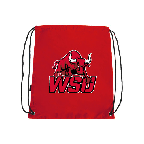 Red Drawstring Backpack-Official Logo