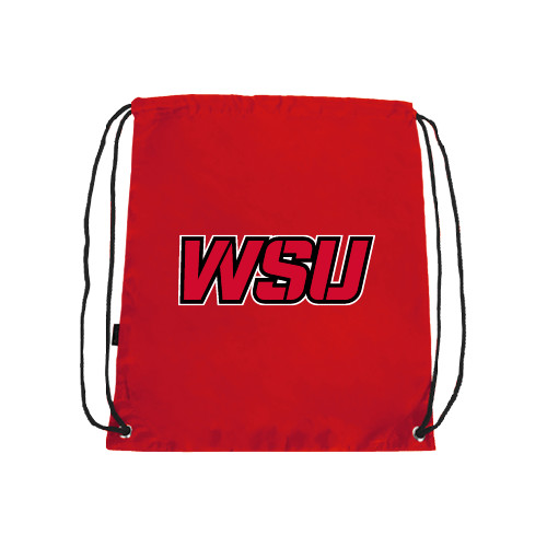 Red Drawstring Backpack-WSU