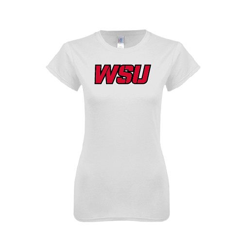 Next Level Womens White Boyfriend Tee-WSU