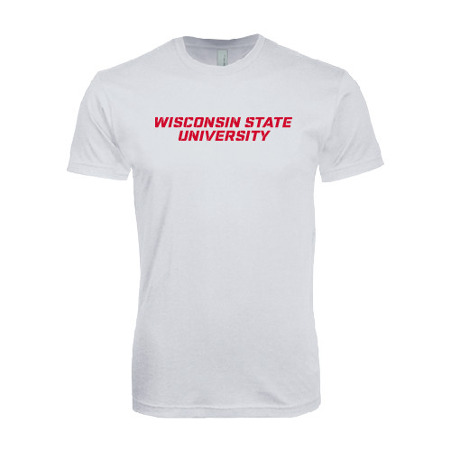 Next Level White SoftStyle T Shirt-Athletic Wordmark