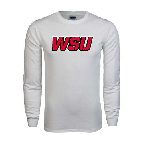 White Long Sleeve T Shirt-WSU