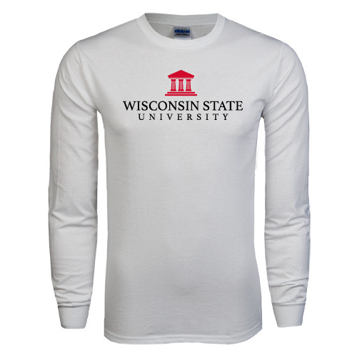 White Long Sleeve T Shirt-University Mark