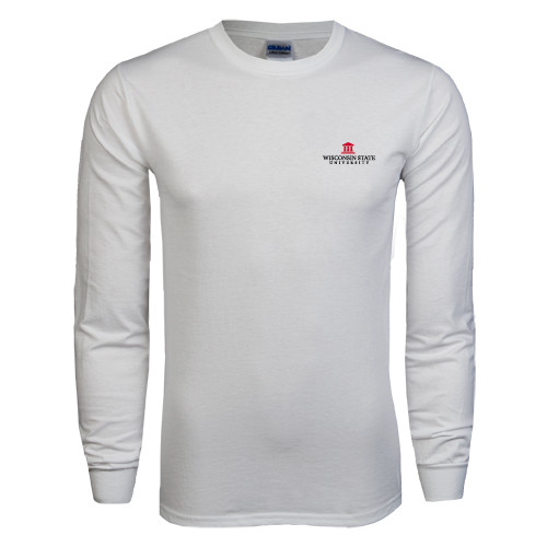 White Long Sleeve T Shirt-University Mark