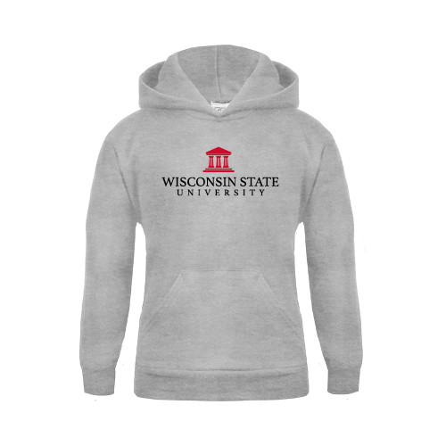 Youth Grey Fleece Hood-University Mark