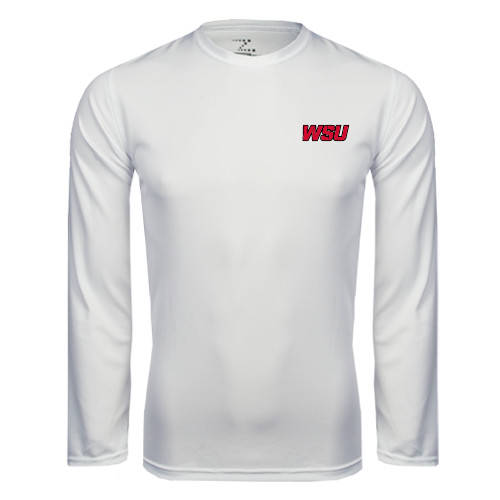 White Performance Long Sleeve Shirt-WSU