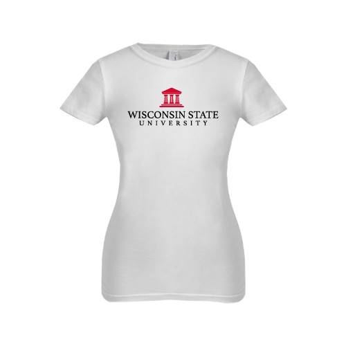 Next Level Girls White Fashion Fit T Shirt-University Mark