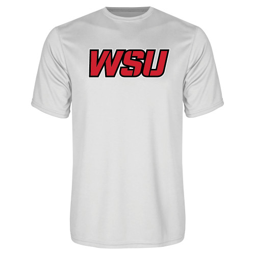 White Performance Tee-WSU