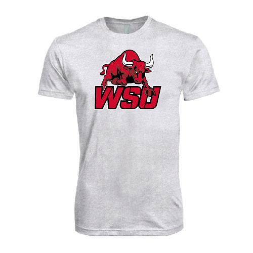 Next Level Heather White Triblend Tee-Official Logo