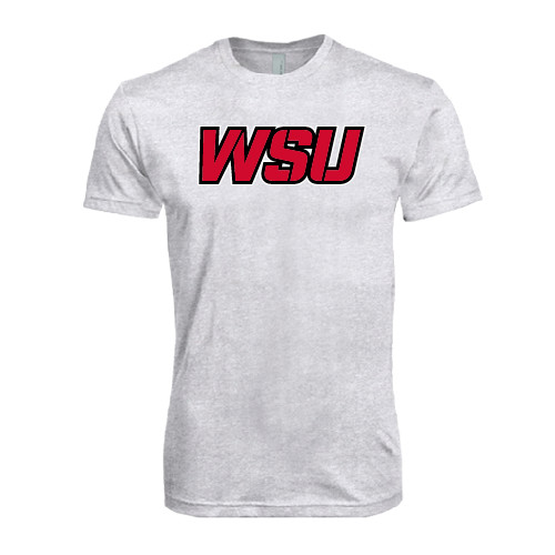 Next Level Heather White Triblend Tee-WSU