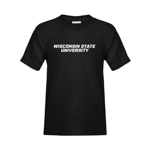 Youth Black T Shirt-Athletic Wordmark