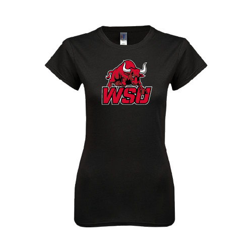 Next Level Womens Black Boyfriend Tee-Official Logo