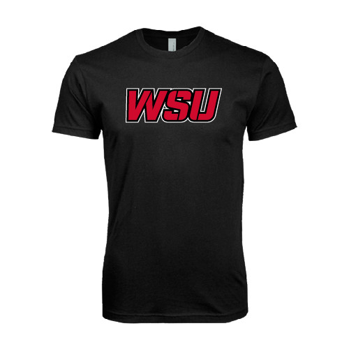 Next Level Black SoftStyle T Shirt-WSU