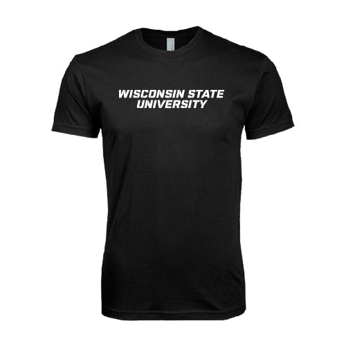 Next Level Black SoftStyle T Shirt-Athletic Wordmark