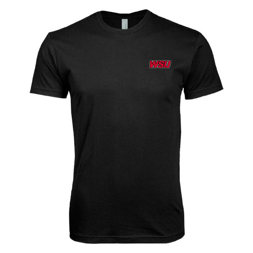 Next Level Black SoftStyle T Shirt-WSU