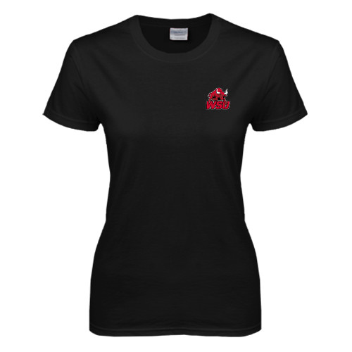 Womens Black Short Sleeve Tee-Official Logo