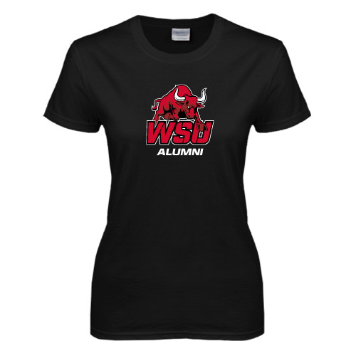 Womens Black Short Sleeve Tee-Alumni
