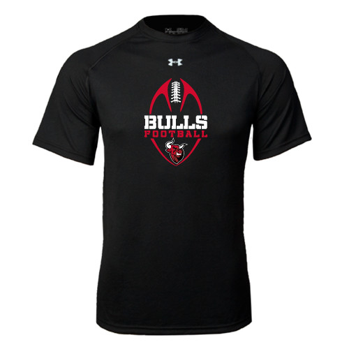 Under Armour Black Tech Tee-Tall Football Design