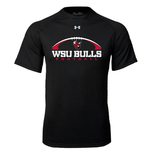 Under Armour Black Tech Tee-Arched Football Design