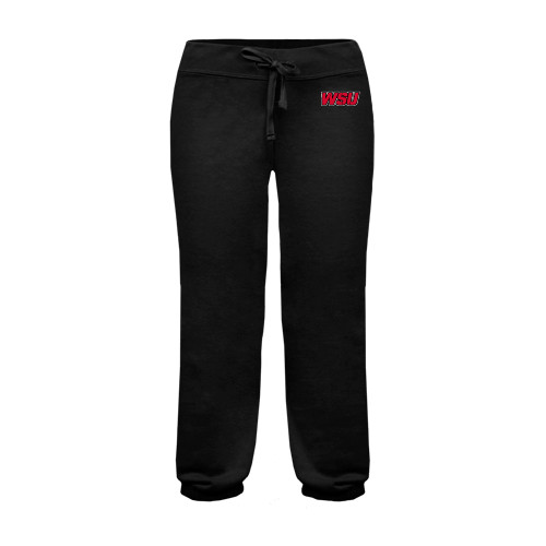 ENZA Womens Black Banded Fleece Capri-WSU