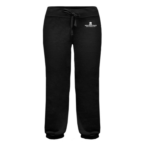 ENZA Womens Black Banded Fleece Capri-University Mark