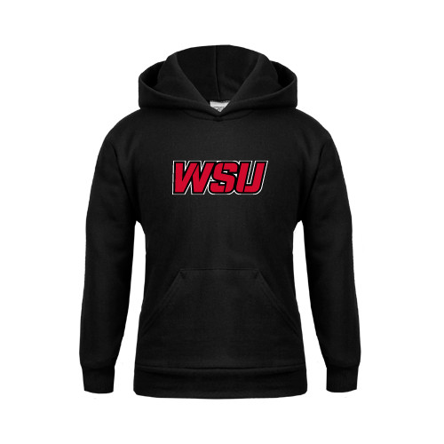 Youth Black Fleece Hoodie-WSU
