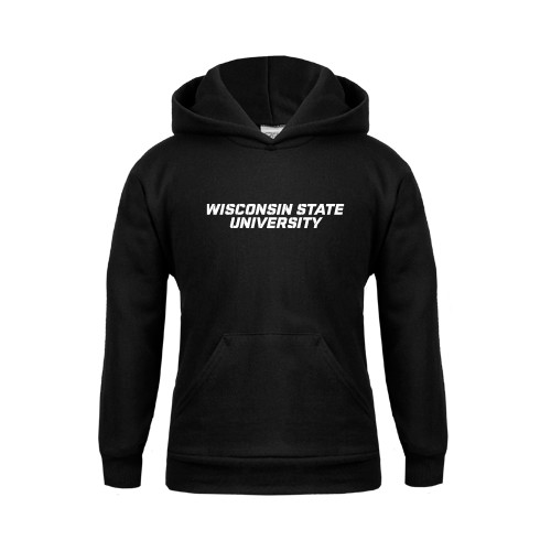 Youth Black Fleece Hoodie-Athletic Wordmark