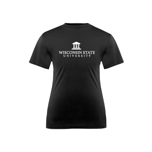 Youth Performance Black Tee-University Mark
