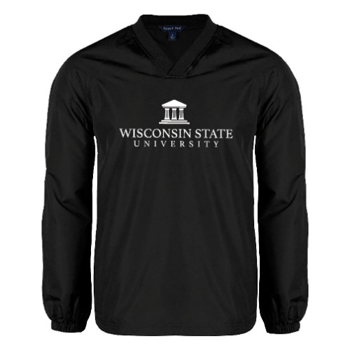 Black V Neck Raglan Windshirt-University Mark