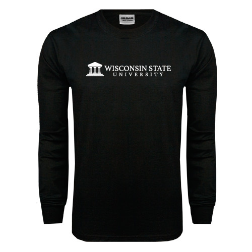 Black Long Sleeve T Shirt-University Wordmark