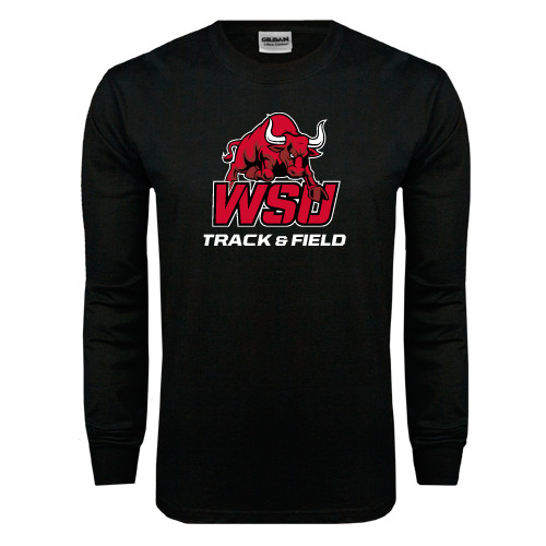 Black Long Sleeve T Shirt-Track and Field