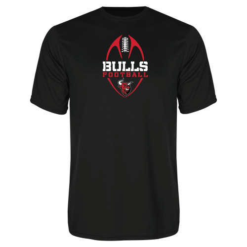Black Performance Tee-Tall Football Design