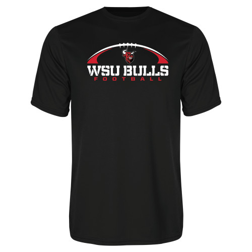 Black Performance Tee-Arched Football Design