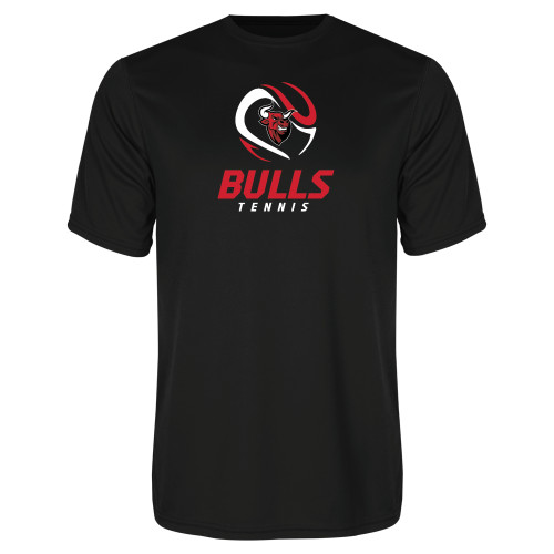 Black Performance Tee-Tennis Ball Design