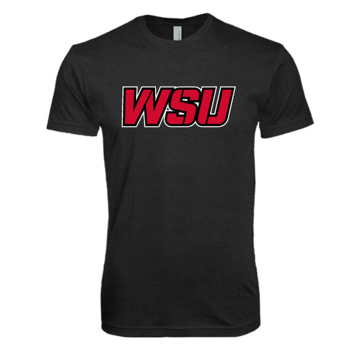 Next Level Black Triblend Tee-WSU