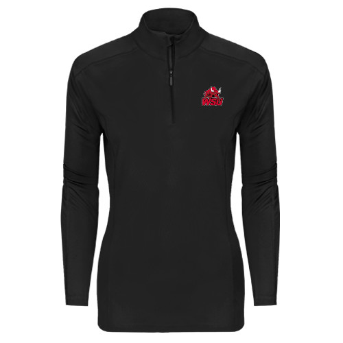Syntrel Womens Black Interlock 1/4 Zip-Official Logo