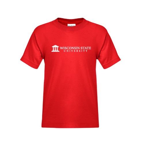 Youth Red T Shirt-University Wordmark