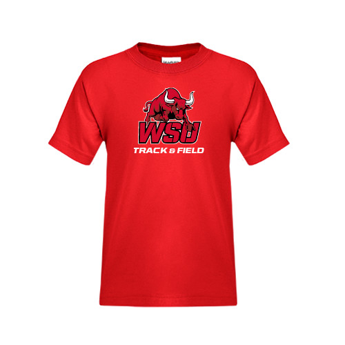 Youth Red T Shirt-Track and Field