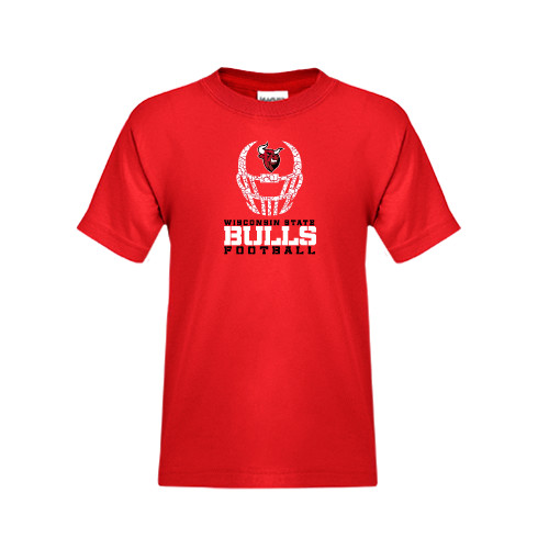 Youth Red T Shirt-Football Helmet Design