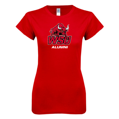 Next Level Womens Red Boyfriend Tee-Alumni